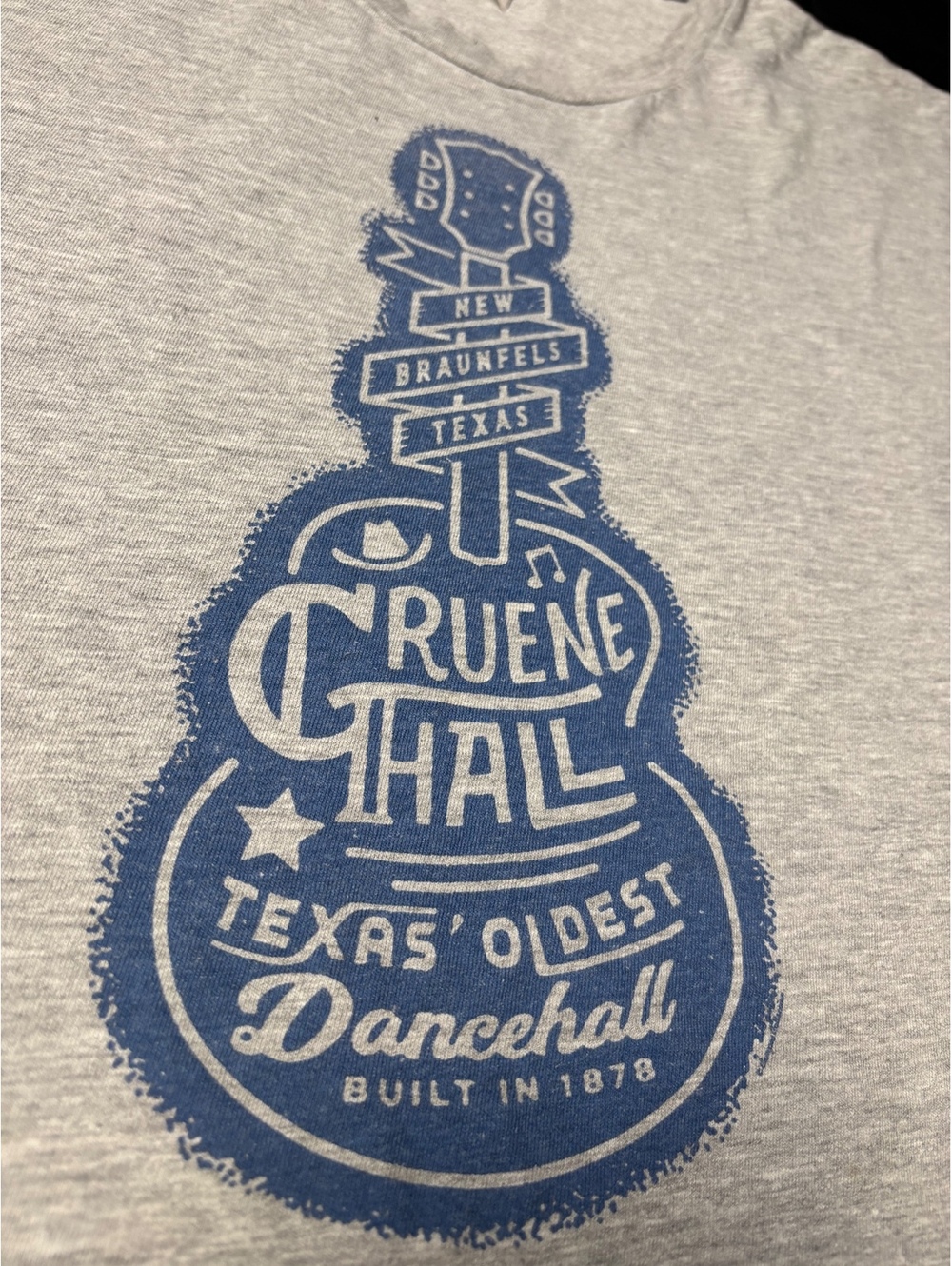 Tultex Men's XXL Gray Graphic T-Shirt Gruene Hall Texas Dancehall